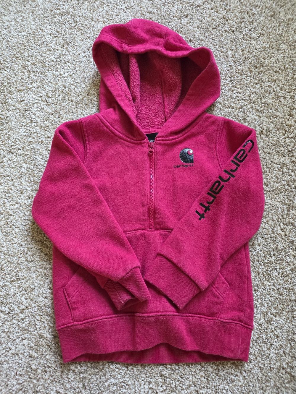 Carhartt Girls Pink Hooded Pullover Sweatshirt